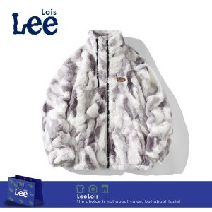 Lee Lois Men's Fuzzy Fleece Camo Zip Jacket