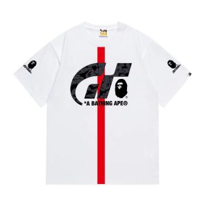 A Bathing Ape GT Logo White Streetwear T-Shirt