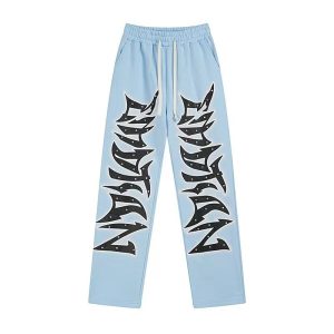 Mixed Emotion Blue Graphic Sweatpants Jogger Pants