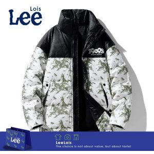 LeeLois Winter Puffer Jacket Black White Coat