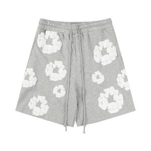 Denim Tears Grey Cotton Wreath Print Sweat Shorts
