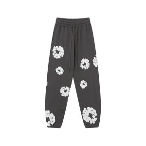 DenimTears Flower Print Black Sweatpants