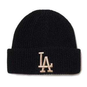 MLB Los Angeles Dodgers Black Knit Beanie Hat