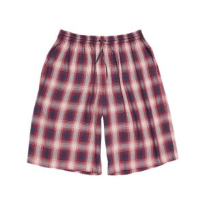 Acne Studios Red Plaid Drawstring Shorts for Men