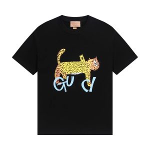 Gucci Black Cat Graphic Cotton T-Shirt