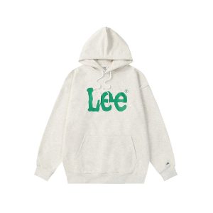 Lee Logo Graphic Pullover Hoodie Light Gray