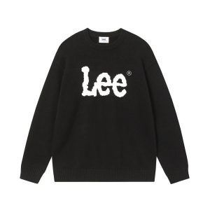 Lee Black Logo Knit Crewneck Sweater