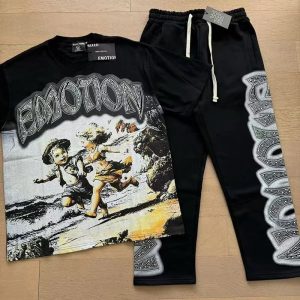 Mixed Emotion Graphic T-Shirt and Sweatpants Set