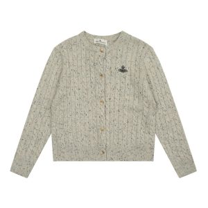 Vivienne Westwood Beige Cable Knit Cardigan Sweater