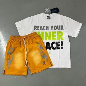 Hellstar Graphic T-Shirt and Shorts Set Streetwear