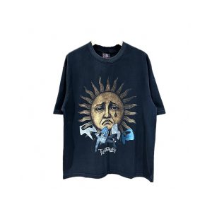 Vintage Sun Graphic Black Cotton Oversized T Shirt