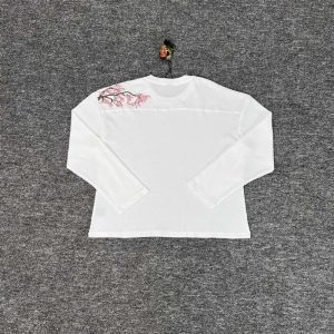 Derschutze White Floral Long Sleeve T-Shirt