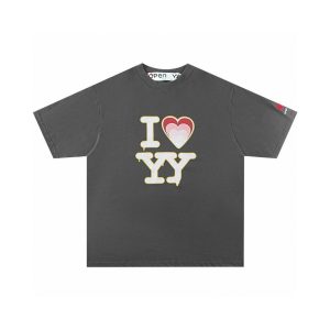 BrokenMoon I Love YY Graphic Gray T-Shirt