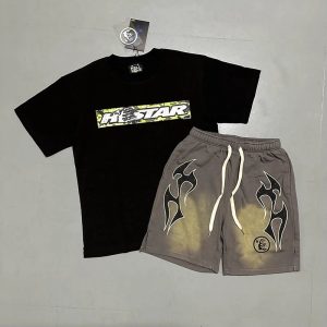 Hellstar Graphic T-Shirt Shorts Set Streetwear Outfit