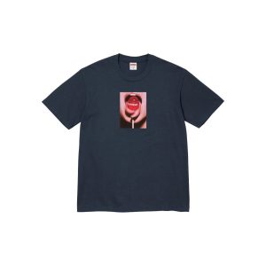 Supreme Lollipop Graphic Navy Short Sleeve T-Shirt
