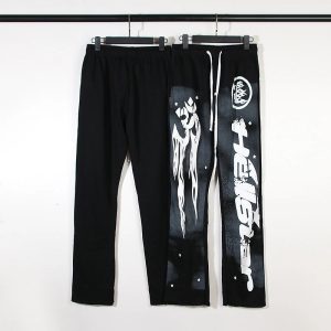 Hellstar Black Graphic Sweatpants Streetwear Jogger Pants