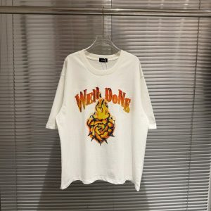 WE11DONE White Flame Heart Graphic T-Shirt