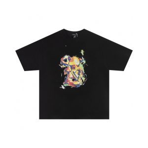 WE11DONE Black Teddy Bear Graphic T-Shirt