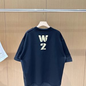W2 Black Graphic Oversized Cotton T-Shirt