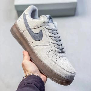 Nike Air Force 1 Gray Suede Low Top Sneakers