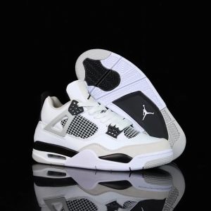 Nike Retro Air Jordan 4 White Black Sneakers