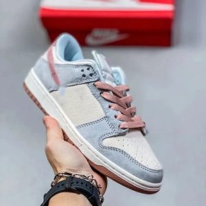 Nike Low Top Pink Gray Suede Sneakers
