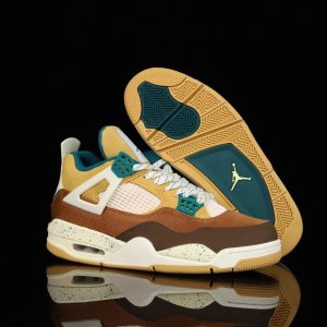 Air Jordan 4 Retro Craft Brown Teal Sneakers