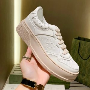 Gucci Women’s Beige Leather Casual Sneakers Shoes