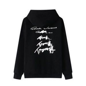 Rick Owens Black Graphic Pullover Hoodie