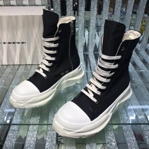 Rick Owens Black High Top Lace-Up Platform Sneakers