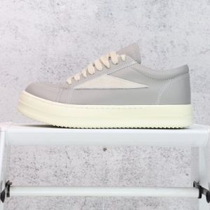 Rick Owens Gray Low Top Casual Sneakers
