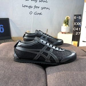 Onitsuka Tiger Mexico 66 Black Leather Sneakers