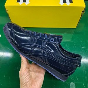 Onitsuka Tiger Black Leather Lace-Up Sneakers