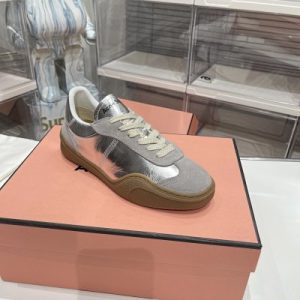 Acne Studios Metallic Silver Low-Top Sneakers Gum Sole
