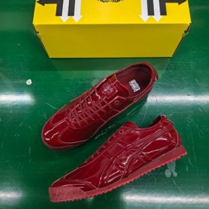 Onitsuka Tiger Red Leather Casual Sneakers for Men