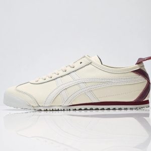 Onitsuka Tiger Cream Burgundy Classic Low Top Sneakers